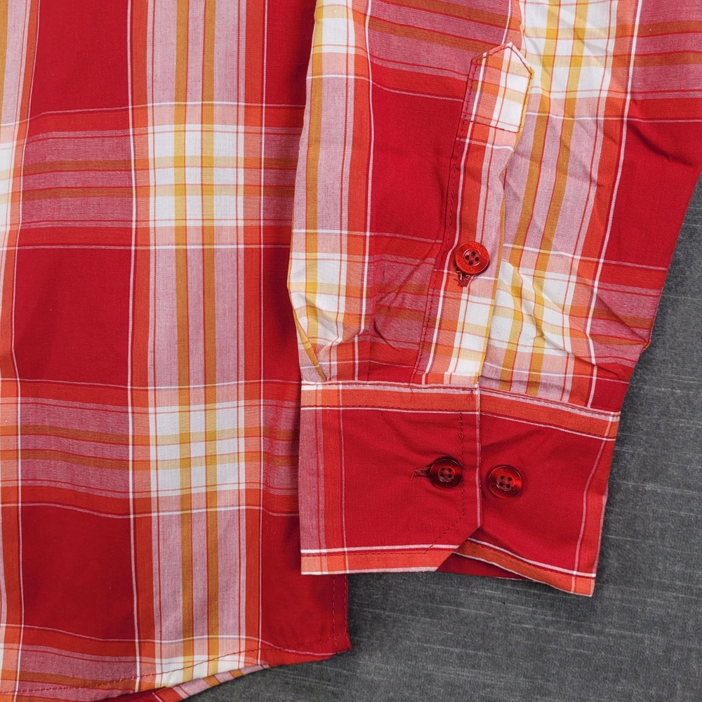Southpole Mens XL Plaid Button Up Shirt Short Sleeve Top Red New - Picture 4 of 11